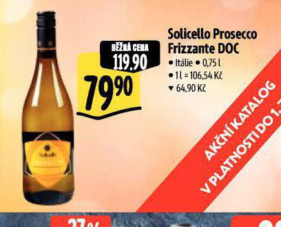 SOLICELLO PROSECCO FRIZZANTE DOC