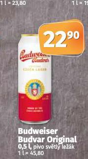 PIVO BUDWEISER BUDVAR ORIGINAL