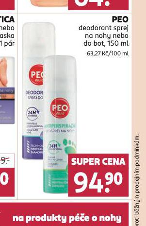 PEO DEODORANT SPREJ NA NOHY A DO BOT