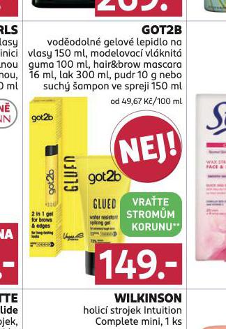 GOT2B GELOV LEPIDLO NA VLASY, MODELOVAC GUMA, LAK, SUCH AMPON