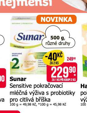 SUNAR SENSITIVE 2 POKRAOVAC KOJENECK MLKO