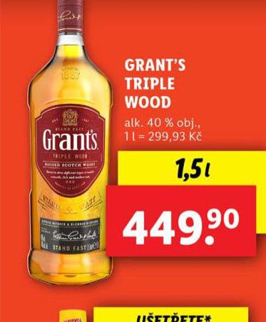 GRANT'S TRIPLE WOOD WHISKY
