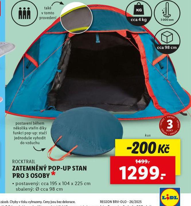 ZATEMNN POP UP STAN PRO 3 OSOBY