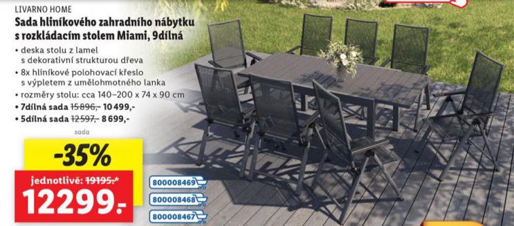 SADA HLINKOVHO ZAHRADNHO NBYTKU S ROZKLDACM STOLKEM MIAMI