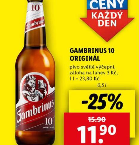 PIVO GAMBRINUS ORIGINL 10