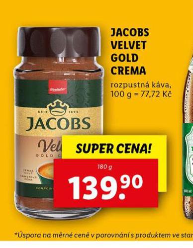JACOBS VELVET GOLD CREMA ROZPUSTN KVA