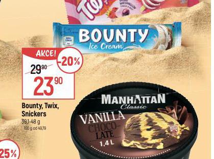 BOUNTY, TWIX, SNICKERS
