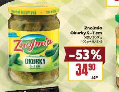ZNOJMIA OKURKY 5-7 CM