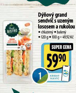 DOV GRAND SENDVI S UZENM LOSOSEM A RUKOLOU
