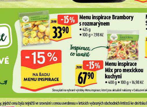 MENU INSPIRACE BRAMBORY S ROZMARNEM