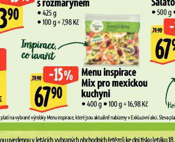 MENU INSPIRACE MIX PRO MEXICKOU KUCHYNI