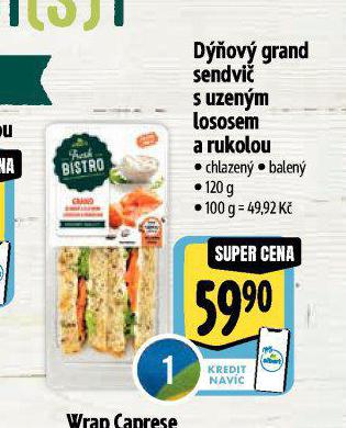 DOV GRAND SENDVI S UZENM LOSOSEM A RUKOLOU