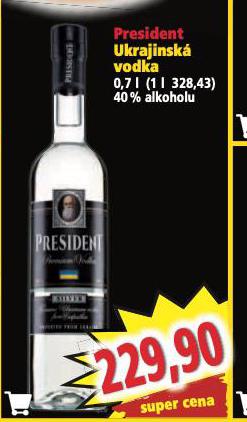 PRESIDENT UKRAJINSK VODKA