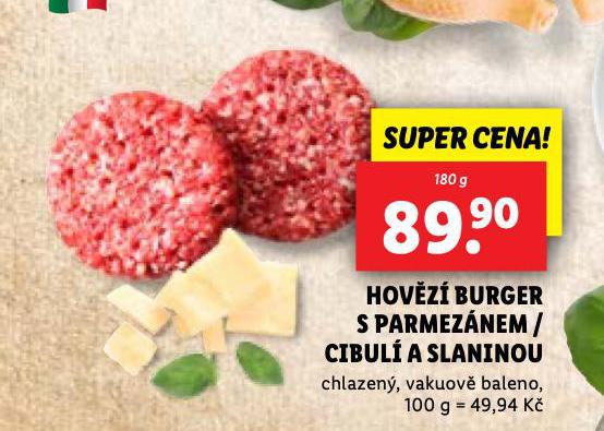 HOVZ BURGER S CIBUL A SLANINOU