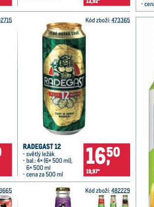 PIVO RADEGAST RYZE HOK 12