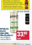 REPUBLICA MOJITO, CUBA LIBRE, PIA COLADA