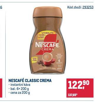 NESCAF CLASSIC, CREMA INSTANTN KVA