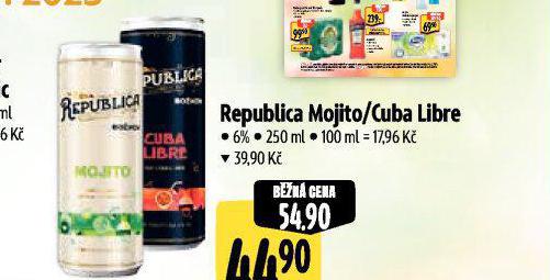 REPUBLICA MOJITO, CUBA LIBRE, PIA COLADA