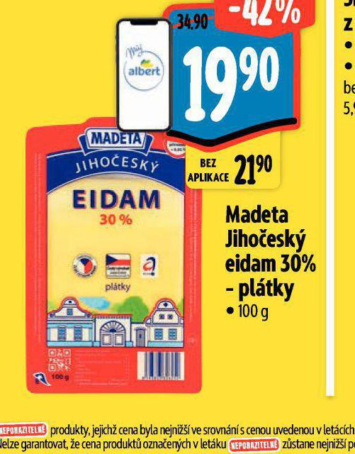 MADETA JIHOESK EIDAM 30% PLTKY