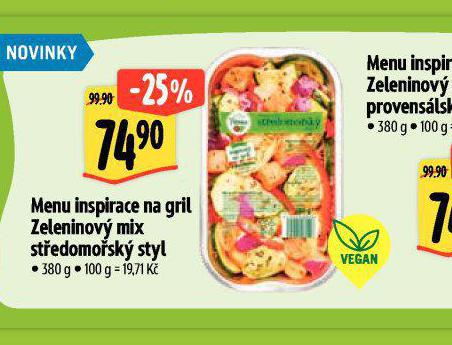 MENU INSPIRACE NA GRIL ZELENINOV MIX STEDOMOSK STYL