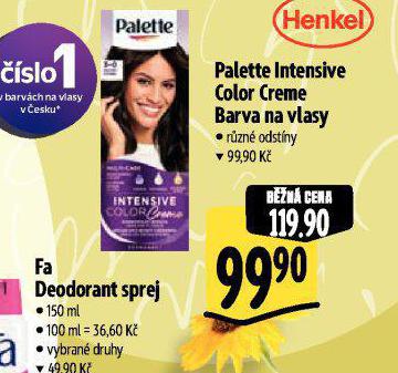 PALETTE INTENSIVE COLOR CREME BARVA NA VLASY