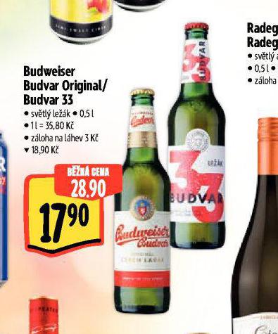 PIVO BUDWEISER BUDVAR ORIGINAL