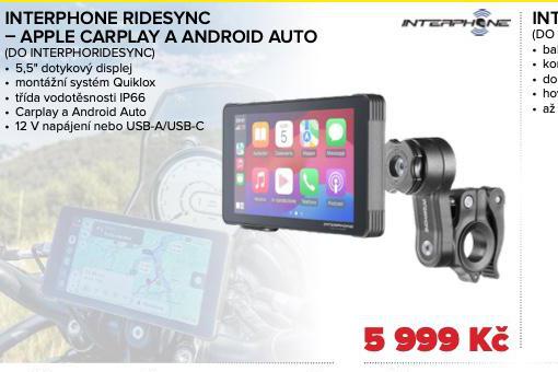 INTERPHONE RIDESYNC - APPLE CARPLAY A ANDROID AUTO