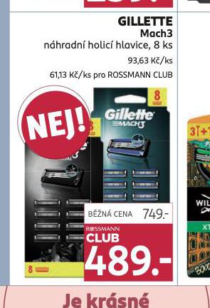 GILLETTE MACH3 NHRADN HLAVICE