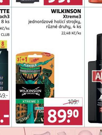 WILKINSON XTERME 3 JEDNORZOV HOLIC STROJKY