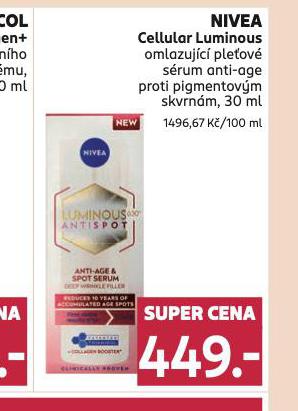 NIVEA CELLULAR LUMINOUS  SRUM