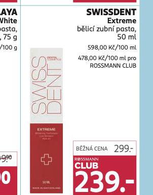 SWISSDENT EXTREME BLIC ZUBN PASTA