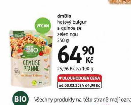 DMBIO HOTOV NULGUR A QUINOA SE ZELENINOU