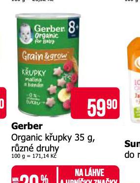 GERBER ORGANIC KUPKY