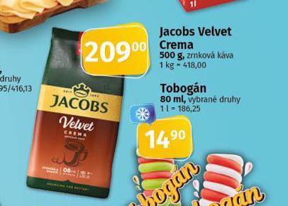 JACOBS VELVET CREMA ZRNKOV KVA
