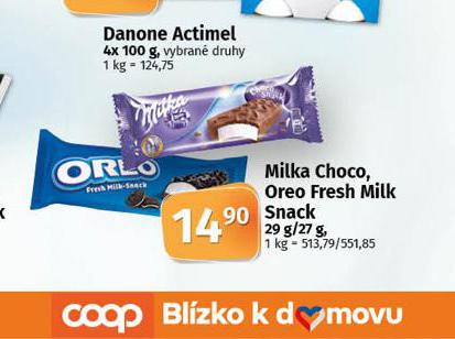 MILKA CHOCO, OREO FRESH MILK SNACK