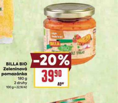 BILLA BIO ZELENINOV POMAZNKA