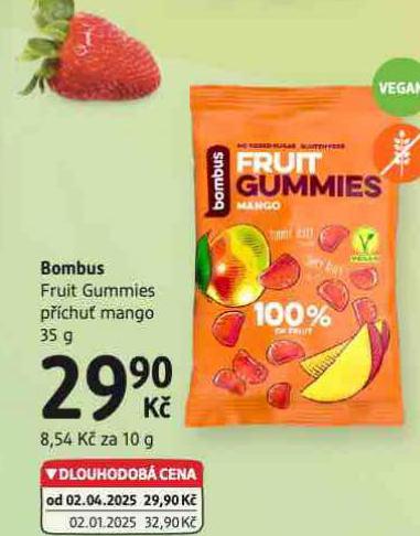 BOMBUS FRUIT GUMMIES PCHU MANGO