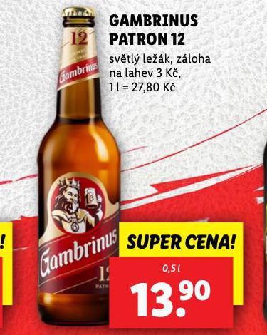 PIVO GAMBRINUS PATRON 12