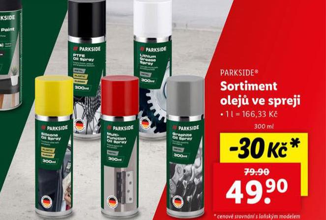 SORTIMENT OLEJ VE SPREJI