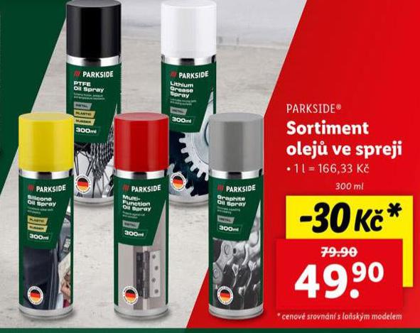 SORTIMENT OLEJ VE SPREJI