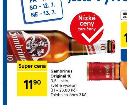 PIVO GAMBRINUS ORIGINL 10
