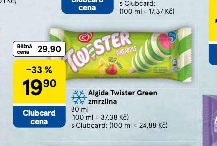 ALGIDA TWISTER GREEN ZMRZLINA