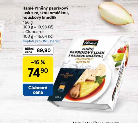 HAM PLNN PAPRIKOV LUSK S RAJSKOU OMKOU, HOUSKOVM KNEDLKEM