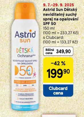ASTRID SUN DTSK NEVIDITELN SUCH SPREJ NA OPALOVN