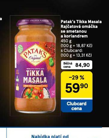 PATAKS TIKKA MASALA RAJATOV OMKA SE SMETANONOU A KORIANDREM