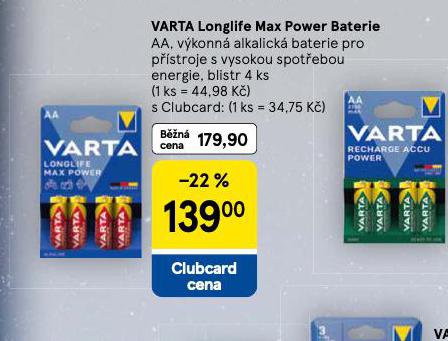 CARTA LONGLIFE MAX POWER BATERIE