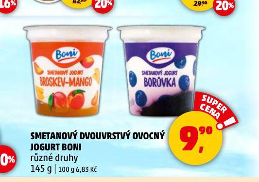 SMETANOV DVOUVRSTV OVOCN JOGURT BONI