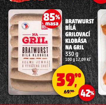 BRATWURST BL GRILOVAC KLOBSA NA GRIL