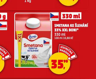 SMETANA KE LEHN 33% XXL BONI