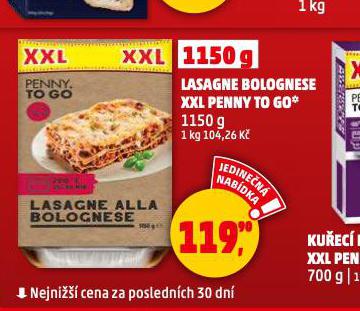 LASAGNE BOLOGNESE XXL PENNY TO GO